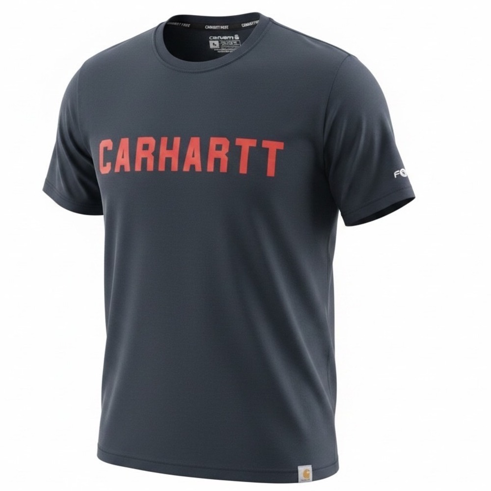 Carhartt Force Mens shirt Medium Navy  Graphic Logo utility workwear streetwear
